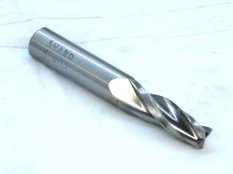 AWARD 3/8 - 1/2 O.D. 1 1/2 LOC 3 DEG TAPERED HSS END MILL 1/2 SHANK 3 FL M-605 - JG1249CE4