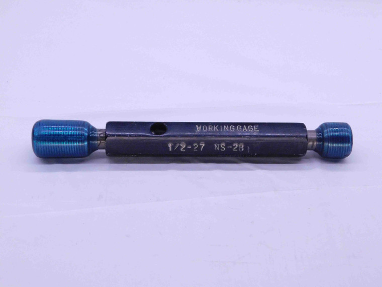 1/2 27 NS 2B THREAD PLUG GAGE .5 .50 .500 GO NO GO P.D.'S = .4759 & .4807 UNS-2B - DW38967LVR