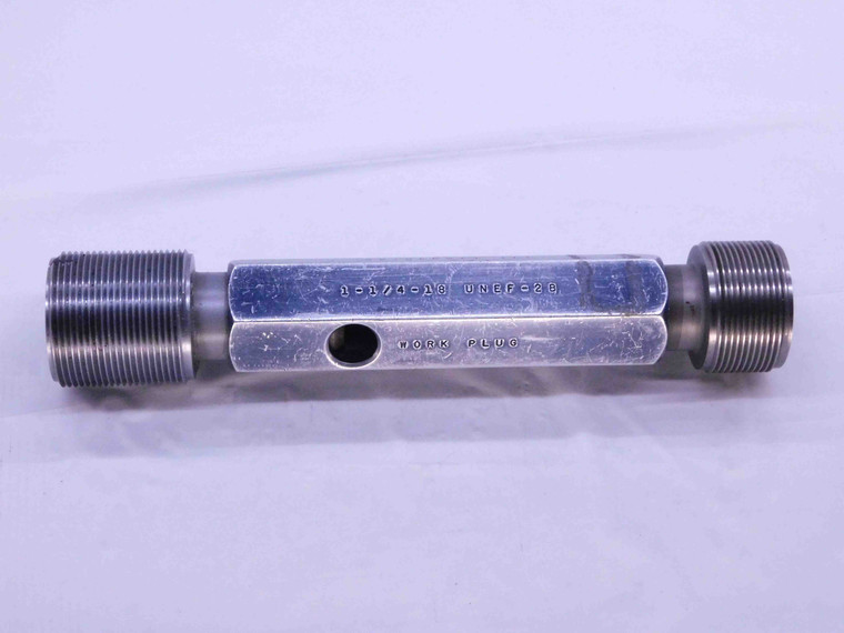 1 1/4 18 UNEF 2B THREAD PLUG GAGE 1.25 1.250 GO NO GO P.D.'S = 1.2139 & 1.2202 - DW39002LVR
