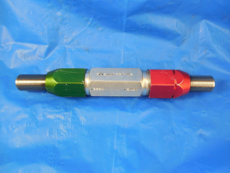 9/16 24 NEF 2B THREAD PLUG GAGE .5625 GO NO GO P.D.'S = .5354 & .5405 INSPECTION