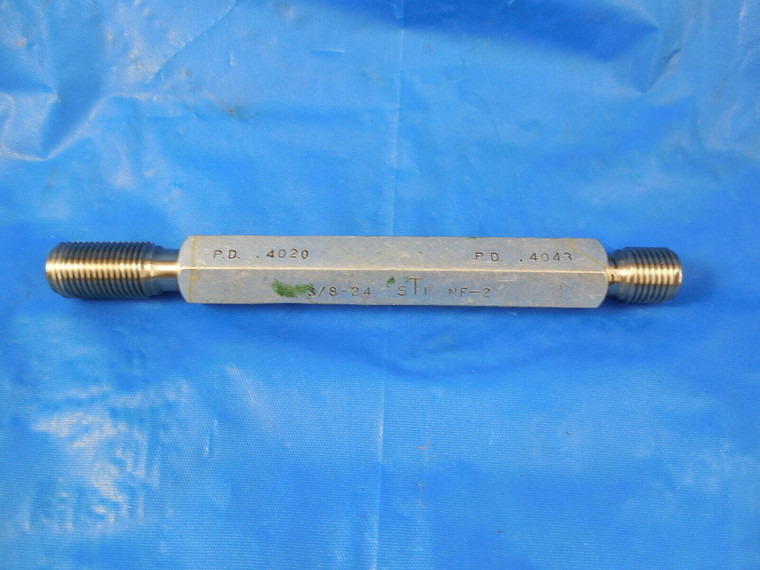 3/8 24 NF 2 STI HELICOIL THREAD PLUG GAGE .375 GO NO GO P.D.S = .4020 & .4043