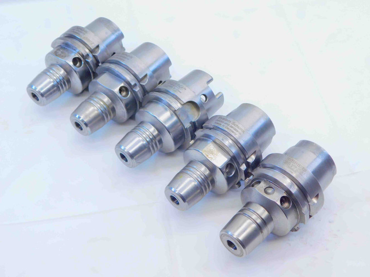 5pc LOT OF HSK63A 10mm ID HYDRAULIC CHUCK TOOL HOLDER SCHUNK GUHRING 3 1/2 PROJ - NS4801LVR