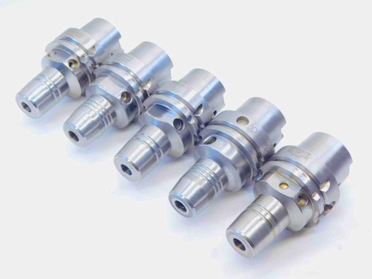 5pc LOT OF HSK63A 12mm ID HYDRAULIC CHUCK TOOL HOLDER SCHUNK GUHRING 3 1/2 PROJ - NS4802LVR