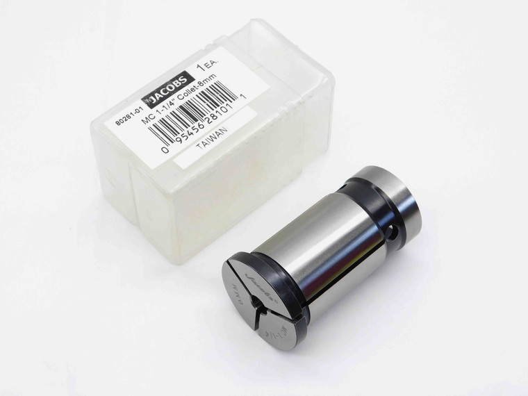 NEW JACOBS MILLING CHUCK SLEEVE / STRAIGHT COLLET SIZE 8mm I.D. X 1 1/4" O.D. - BR12052AN6