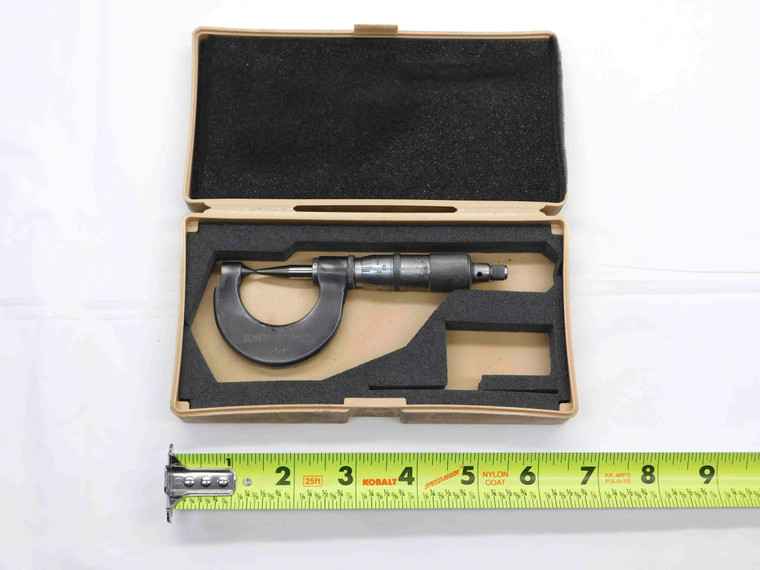 SCHERR TUMICO 0 TO 7/8" OUTSIDE MICROMETER POINTED ANVILS RATCHET USA MADE MIC - BR12099AS6