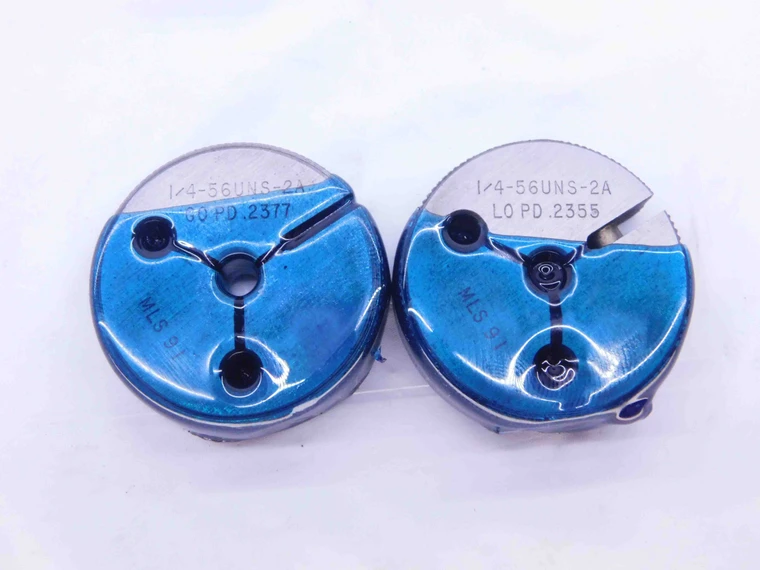 1/4 56 UNS 2A SPECIAL THREAD RING GAGES .25 .250 GO NO GO P.D.'S = .2377 & .2355 - DW40035SLW