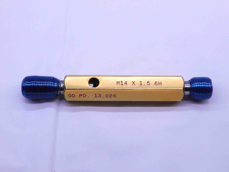 M14 X 1.5 6H METRIC THREAD PLUG GAGE 14 GO NO GO P.D.'S = 13.026 & 13.216 CHECK - DW40062CZ5