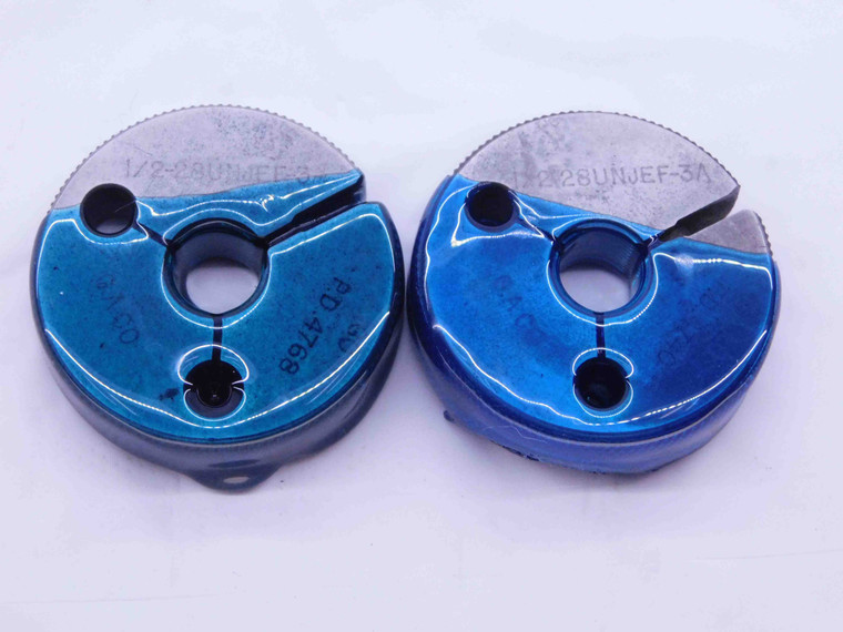 1/2 28 UNJEF 3A THREAD RING GAGES .5 .50 .500 GO NO GO P.D.'S = .4768 & .4740 - DW40144DH5
