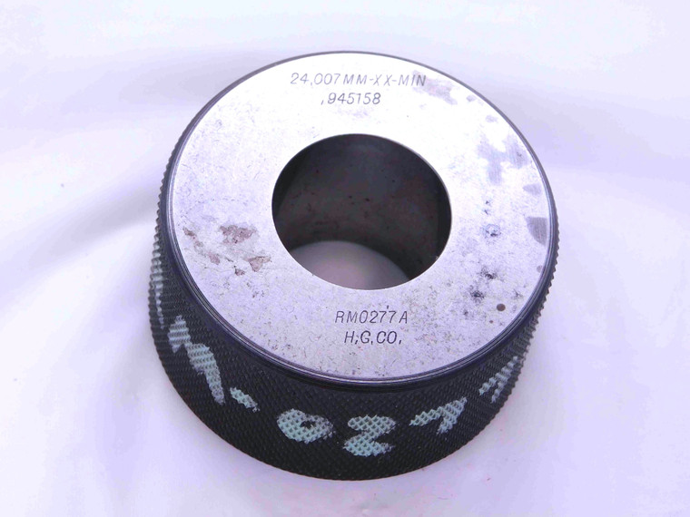 24.007 CLASS XX MASTER PLAIN BORE RING GAGE 24.000 +.007 OVERSIZE 24 mm .9452 - JJ0131.CZ5