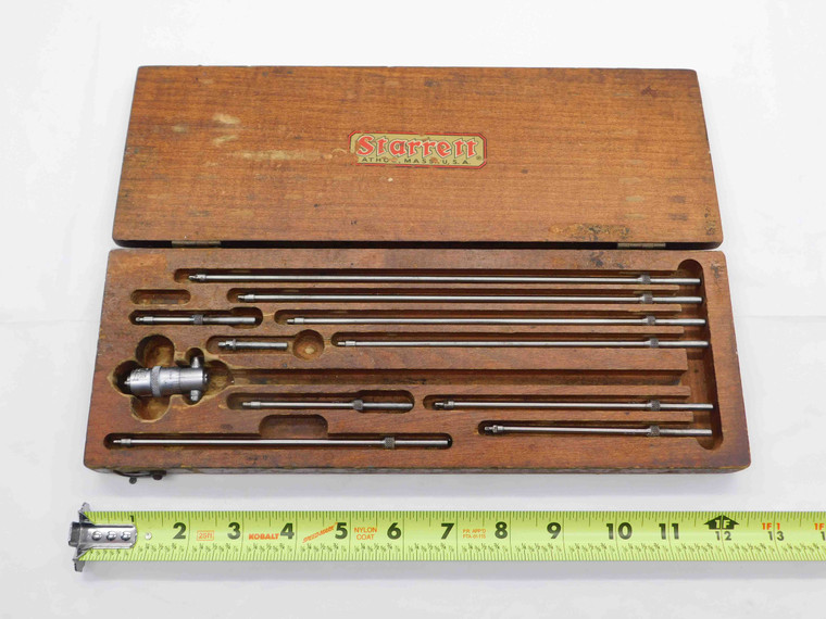 STARRETT No.124-B SOLID ROD INSIDE MICROMETER SET 2 - 12" RANGE USA MADE MIC - BR12134AS6