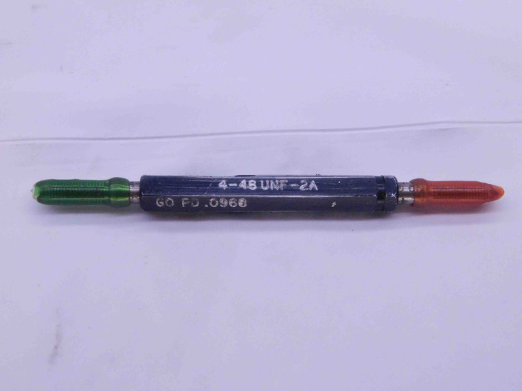 4 48 UNF 2A BEFORE PLATE SET THREAD PLUG GAGE #4 .112 GO NO GO = .0968 & .0944 - DW40256OB6