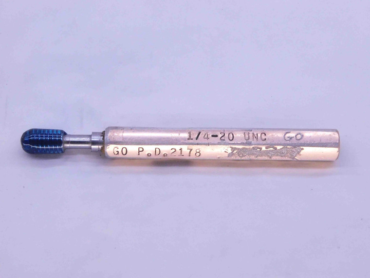 1/4 20 UNC SPECIAL THREAD PLUG GAGE .25 .250 GO ONLY P.D. = .2178 2B OR 3B CHECK - DW40272OB6