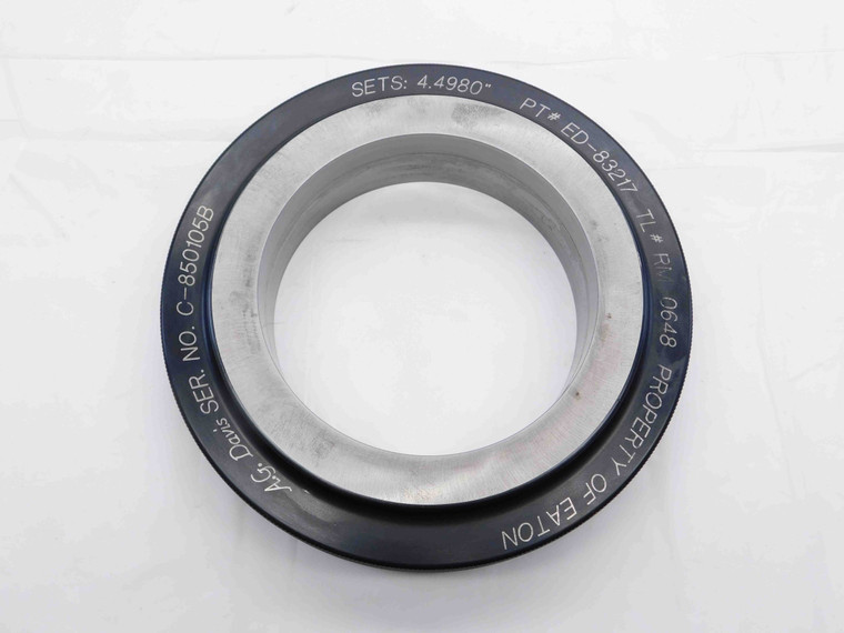 4.4980 MASTER PLAIN BORE RING GAGE 4.5000 -.0020 4 1/2 114.249 mm 4.498 CHECK - BR12201CG4
