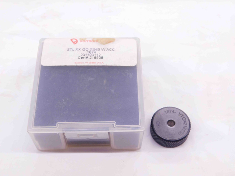 .1874 CLASS XX MASTER PLAIN BORE RING GAGE .1875 -.0001 UNDERSIZE 3/16 4.760 mm - NS5483AU6