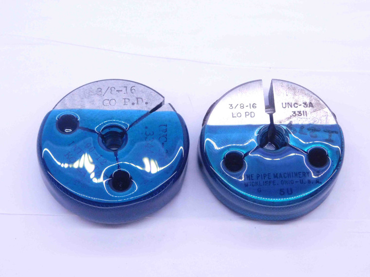 3/8 16 UNC 3A THREAD RING GAGES .375 .3750 GO NO GO P.D.'S = .3344 & .3311 CHECK - MT0008BURL