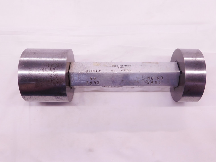 2.4900 & 2.4930 PIN PLUG GAGE GO NO GO 2.5000 -.0070 2 1/2 63.246 mm 2.490 2.493 - NS5858AS6