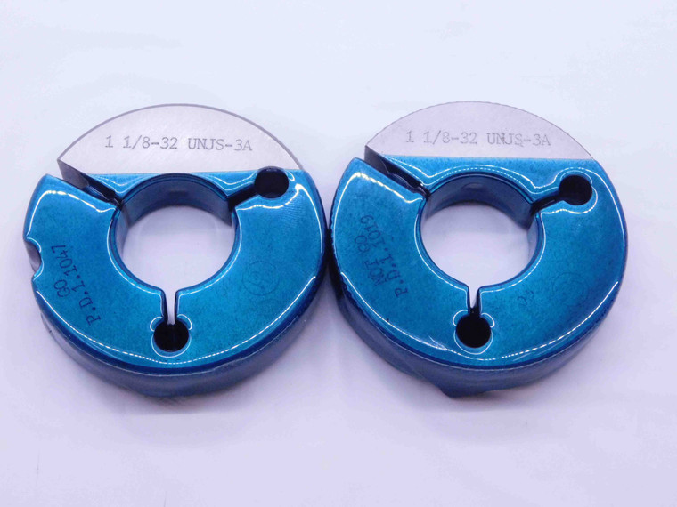 1 1/8 32 UNJS 3A THREAD RING GAGES 1.125 GO NO GO P.D.'S = 1.1047 & 1.1019 CHECK - DW40424AR6