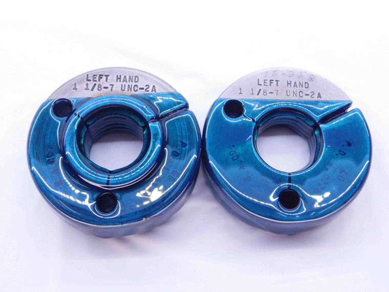 1 1/8 7 UNC 2A LEFT HAND THREAD RING GAGES 1.125 GO NO GO PD'S = 1.0300 & 1.0228 - DW40439AX6