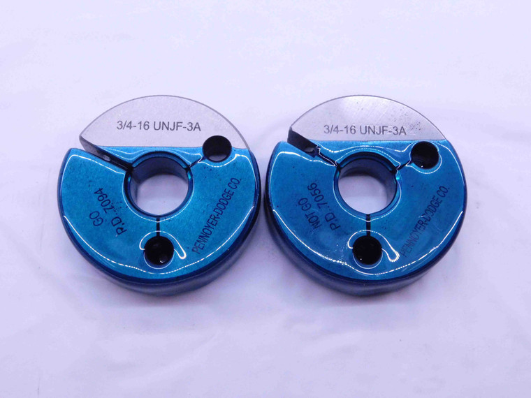 3/4 16 UNJF 3A THREAD RING GAGES .75 .750 .7500 GO NO GO P.D.'S = .7094 & .7056 - DW40446AR6