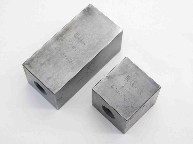 2pc STARRETT WEBBER 1" & 2" STEEL GAGE BLOCKS INSPECTION CHECK MACHINIST TOOLING - BR12240LVR
