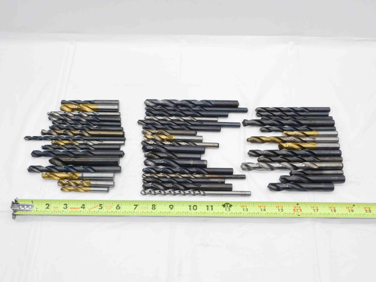 48pc LOT OF STRAIGHT SHANK HSS TWIST DRILL BITS VARIOUS SIZES MACHINIST TOOLING - BR12289LVR