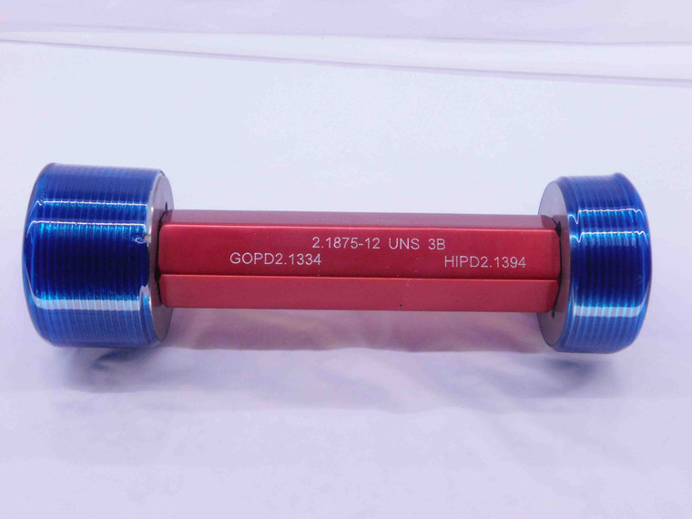 2 3/16 12 UNS 3B THREAD PLUG GAGE 2.1875 GO NO GO P.D.'S = 2.1334 & 2.1394 CHECK - DW40478AR6
