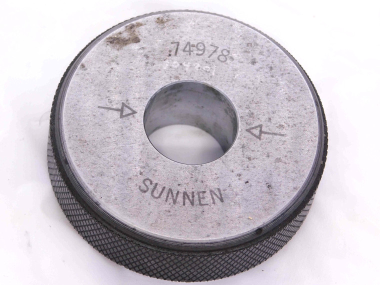 .74978 MASTER PLAIN BORE RING GAGE .7500 -.0002 UNDERSIZE 3/4 19 mm INSPECTION - JJ0697AC6