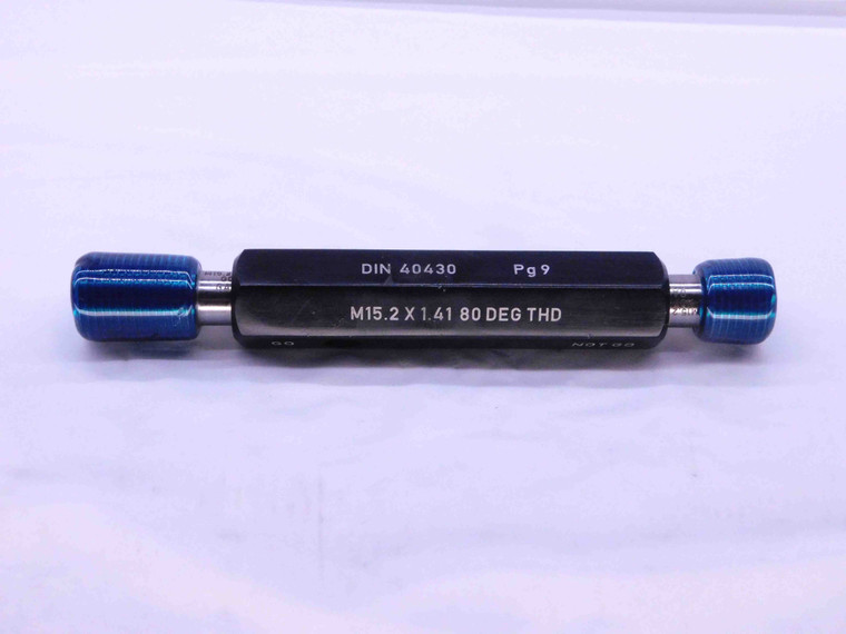 M15.2 X 1.41 80 DEG THD PG9 SPECIAL THREAD PLUG GAGE 15.2 GO NO GO = 14.53 14.68 - DW40502SLW