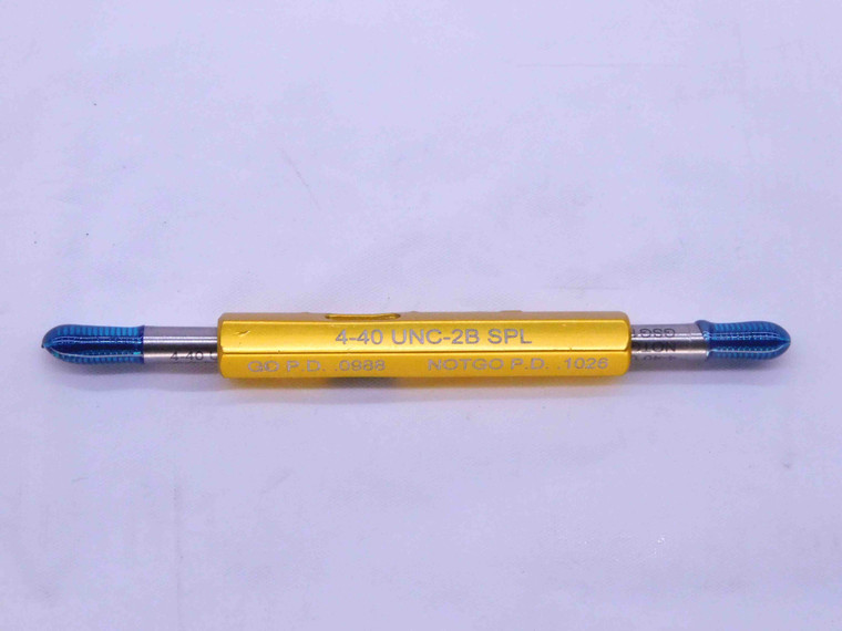 4 40 UNC 2B SPECIAL THREAD PLUG GAGE #4 .112 GO NO GO P.D.'S = .0988 & .1026 - DW40508SLW