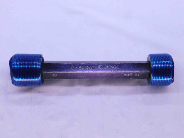 1 1/8 18 UNJEF 3B THREAD PLUG GAGE 1.125 GO NO GO P.D.'S = 1.0889 & 1.0935 CHECK - DW40563DH5