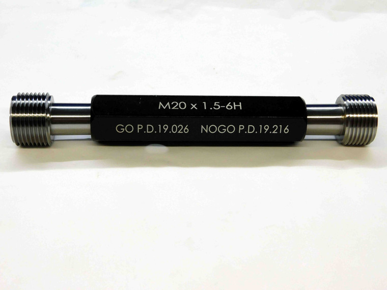 NEW M20 X 1.5 6H METRIC THREAD PLUG GAGE 20.0 GO NO GO P.D.'S = 19.026 & 19.216
