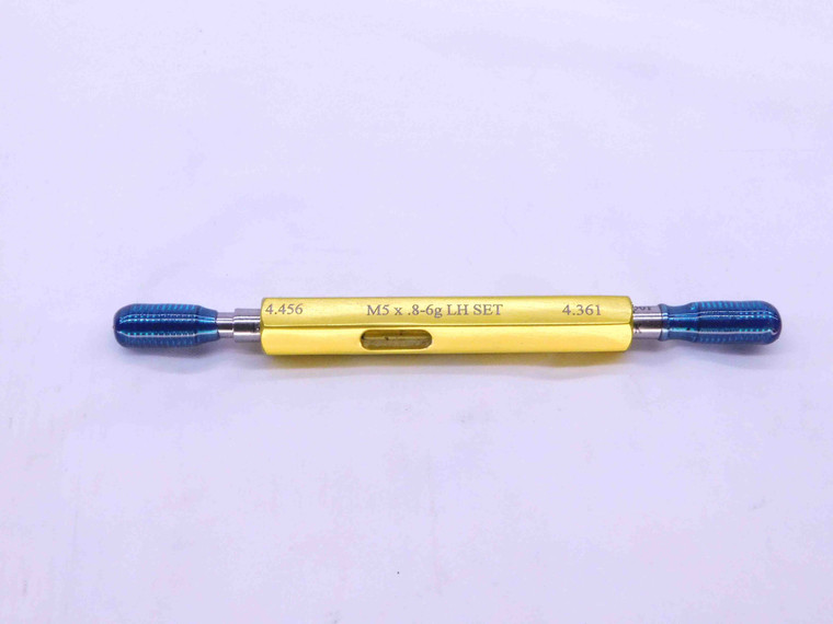 M5 X .8 6g LEFT HAND SET THREAD PLUG GAGE 5 0.8 GO NO GO P.D.'S = 4.456 & 4.361 - DW40602SLW