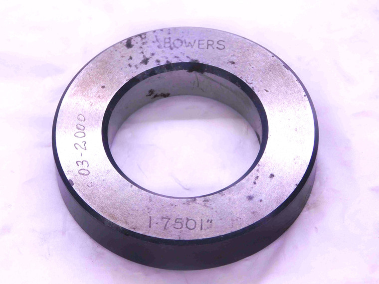 1.7501 MASTER PLAIN BORE RING GAGE 1.7500 +.0001 1 3/4 44.453 mm SETTING CHECK - JJ0938AX6