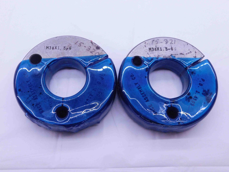 M38 X 1.5 6g METRIC THREAD RING GAGES 38 GO NO GO P.D.'S = 1.4564 & 1.4505 CHECK - DW40725AX6