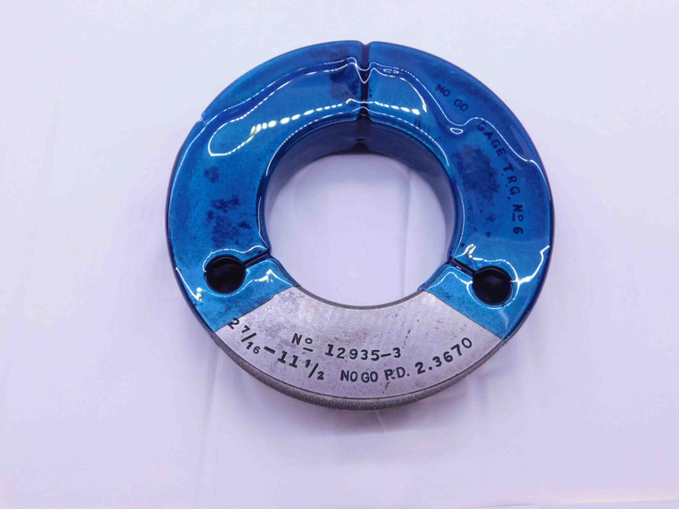 2 7/16 11 1/2 THREAD RING GAGE 2.4375 NO GO ONLY P.D. = 2.3670 INSPECTION CHECK - DW40731AX6