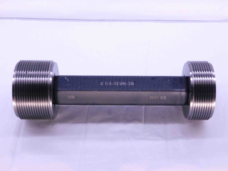 2 1/4 12 UN 2B THREAD PLUG GAGE 2.25 2.250 GO NO GO P.D.'S = 2.1959 & 2.2038 - DW40734AQ6