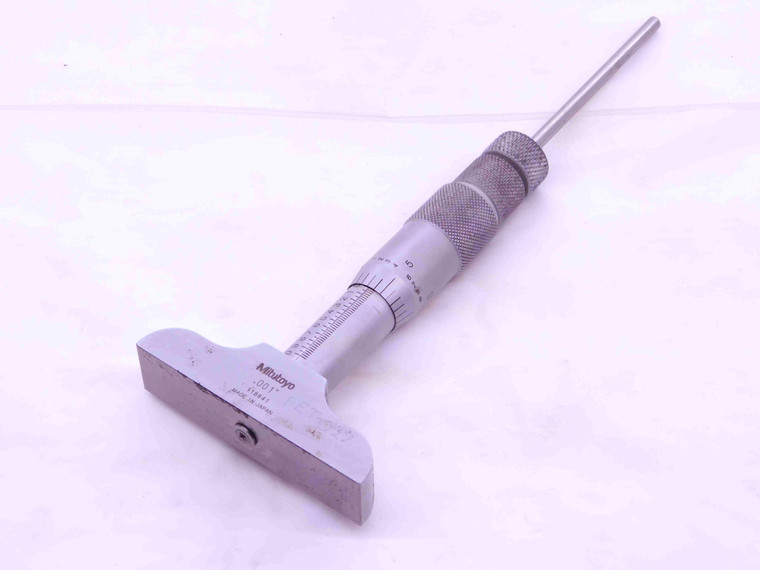 MITUTOYO 118641 DEPTH GAGE .001" GRADUATION 0-1" RANGE MICROMETER MIC 1.0 - NS6029DG5