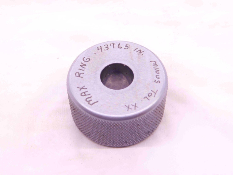 .4377 CLASS XX MASTER PLAIN BORE RING GAGE .4375 +.0001 OVERSIZE 7/16 11 mm - NS6141CH5