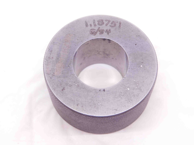 1.18751 MASTER PLAIN BORE RING GAGE ONSIZE 1 3/16 30 mm INSPECTION CHECK - NS6145CH5