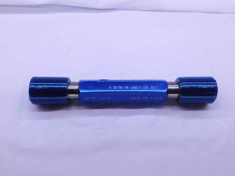 1 3/16 18 UNEF 3A SET THREAD PLUG GAGE 1.1875 GO NO GO P.D.'S = 1.1514 & 1.1478 - DW40944LVR