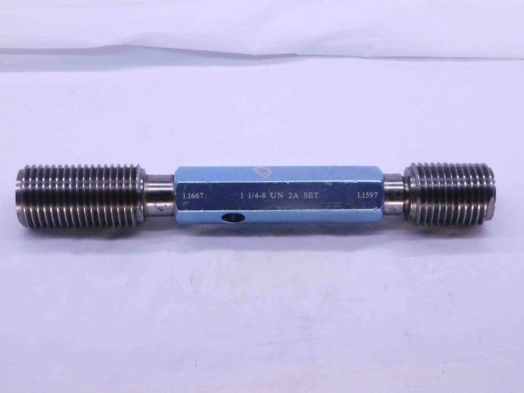 1 1/4 8 UN 2A VERMONT SET THREAD PLUG GAGE 1.25 GO NO GO PD'S = 1.1667 & 1.1597 - DW40945LVR