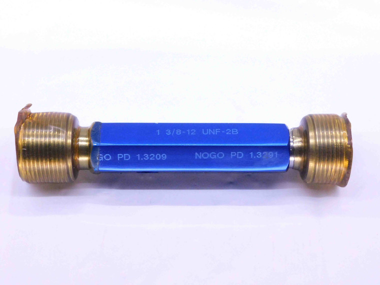 1 3/8 12 UNF 2B THREAD PLUG GAGE 1.375 1.3750 GO NO GO P.D.'S = 1.3209 & 1.3291 - DW40946LVR