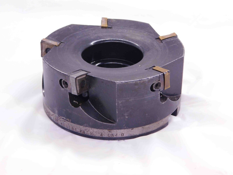 KENNAMETAL 4" O.D. FACE MILL KLSR-4-CN4 1 1/4 PILOT HOLDS 5 INSERTS CN-43 4.0 - JJ1409CG5
