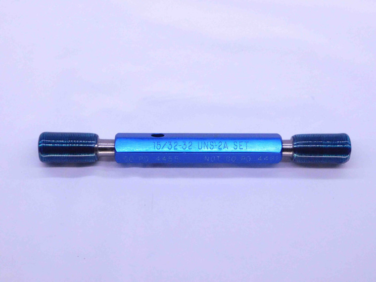 15/32 32 UNS 2A SPECIAL SET THREAD PLUG GAGE .4687 GO NO GO PD'S = .4455 & .4421 - DW41008BB6
