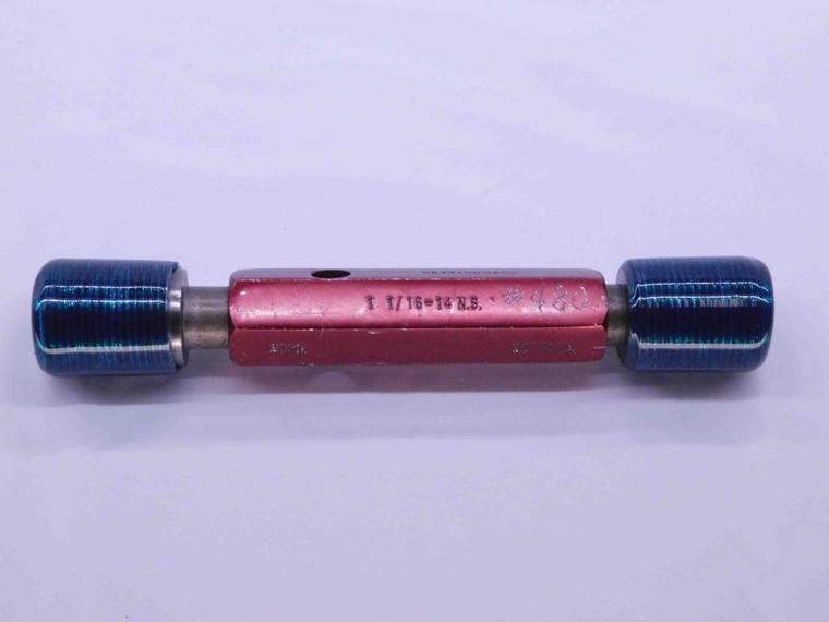1 1/16 14 NS SET THREAD PLUG GAGE 1.0625 GO NO GO P.D.'S = 1.0161 & 1.0112 CHECK - DW41013BB6