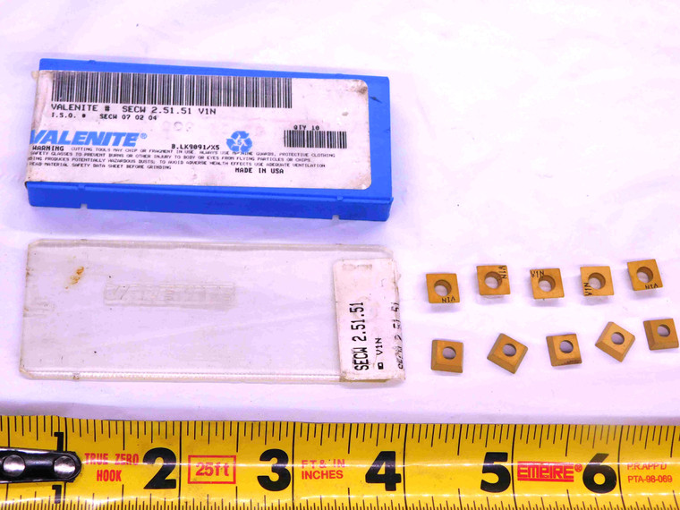 10pcs NEW VALENITE SECW 2.51.51 V1N TiN CARBIDE TURNING INSERTS SECW070204 - JJ1476CH5