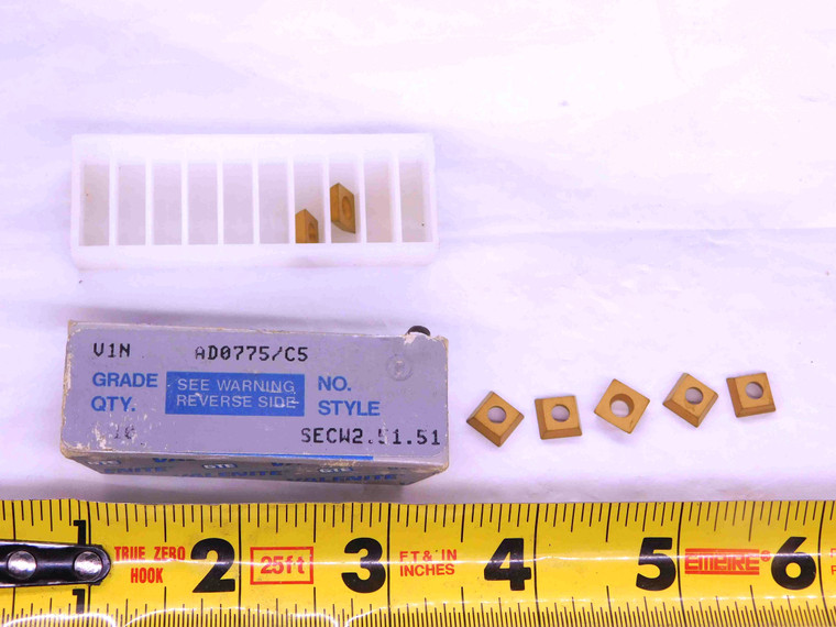 7pcs NEW VALENITE SECW2.51.51 V1N TiN COATED CARBIDE TURNING INSERTS INDEXABLE - JJ1482CH5