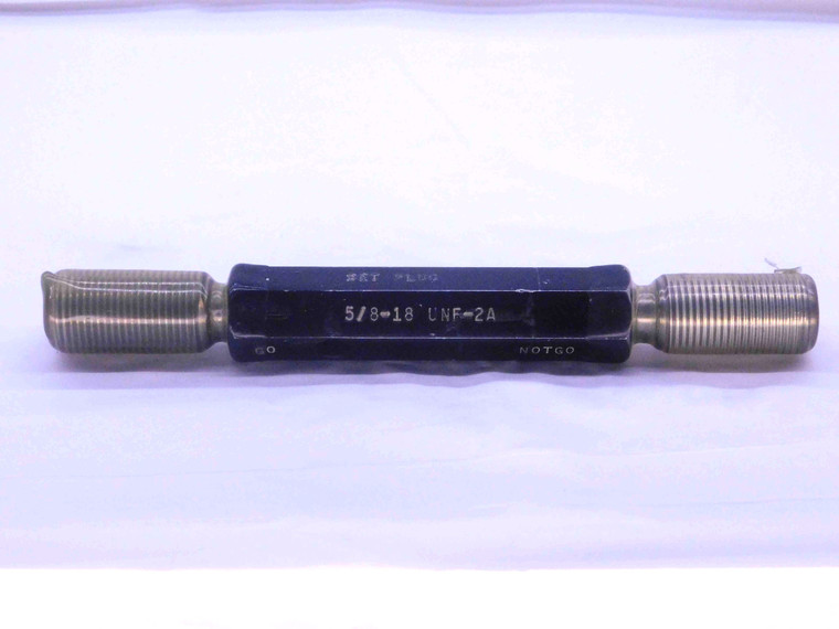 5/8 18 UNF 2A SET THREAD PLUG GAGE .625 .6250 GO NO GO P.D.'S = .5875 & .5828 - DW5087RDRL
