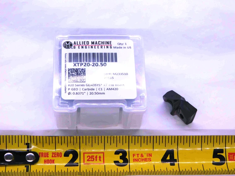1pc NEW AMEC XTP20-20.50 20.5mm O.D. CARBIDE DRILL TIP INSERT GEN3SYS #20 SERIES - DCT-JJ1598