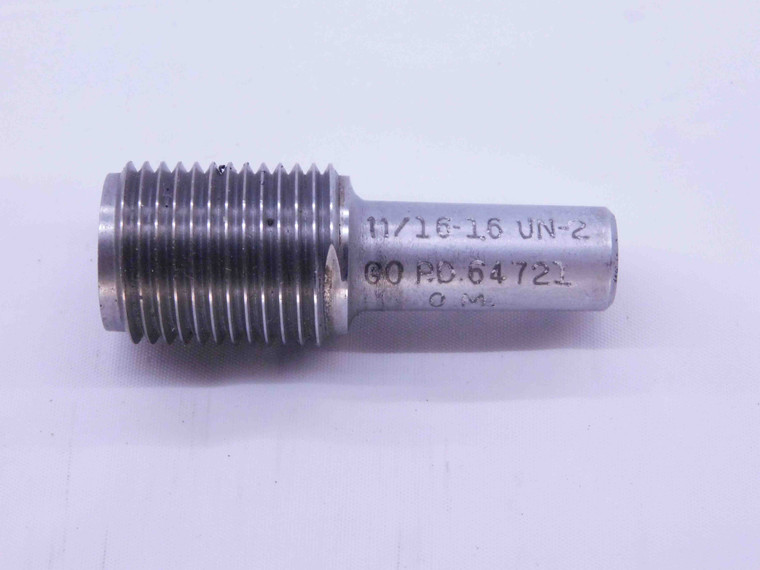 11/16 16 UN 2 SPECIAL THREAD PLUG GAGE .6875 GO ONLY P.D. = .64721 INSEPCTION - DW41052LVR